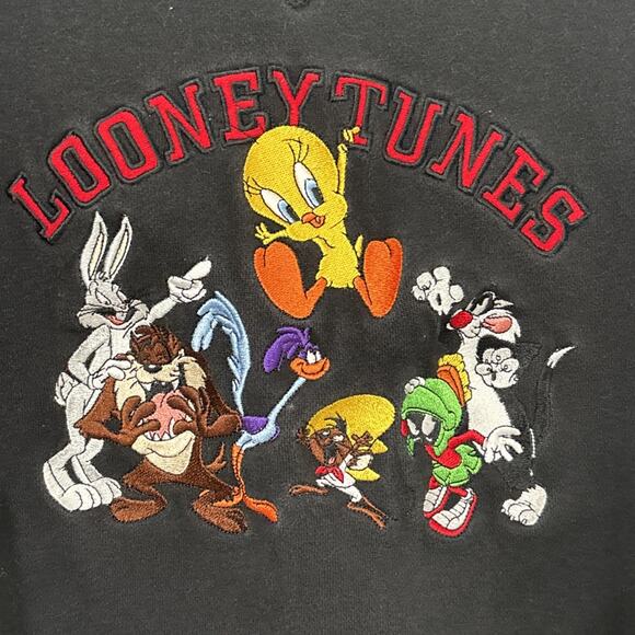 Looney Tunes Sweatshirt Mens S Black Warner Bros Studio Store Crewneck Cartoon - Picture 2 of 7